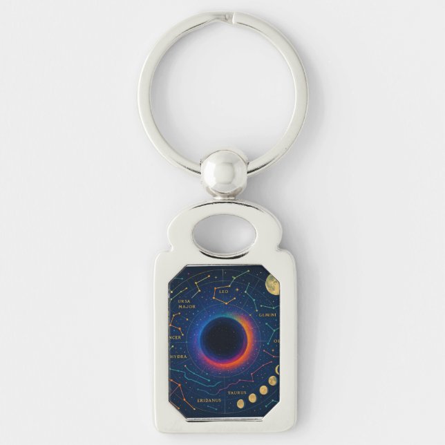 Cosmic Black Hole & Constellations Art - Celestial Schlüsselanhänger (Vorderseite)