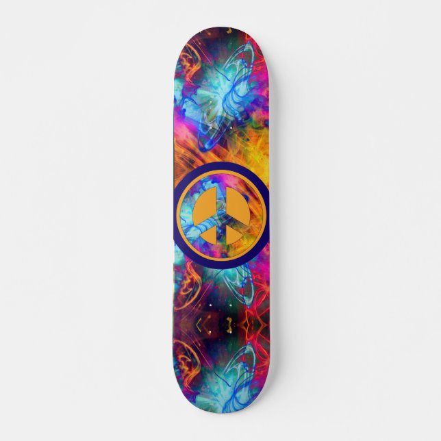 Cosmic Blast Peace Sign Skateboard (Vorne)