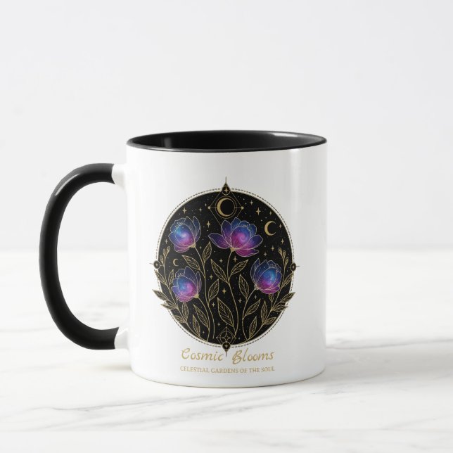 Cosmic Blooms – Celestial Floral Mandala flowers Tasse (Links)