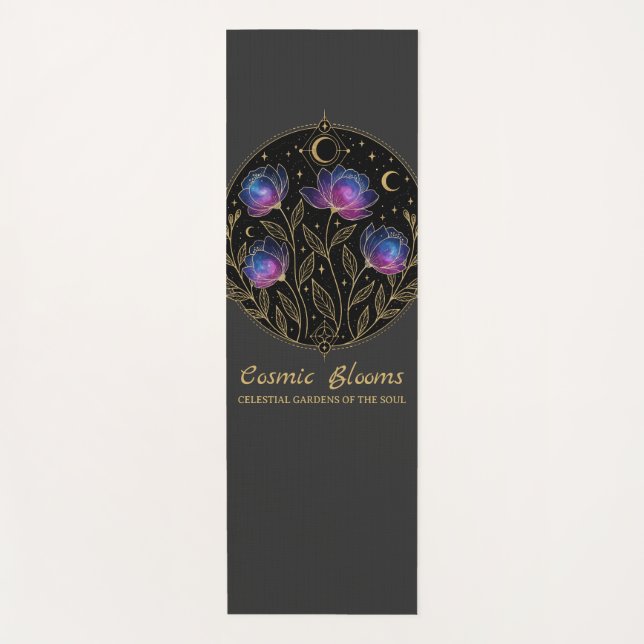 Cosmic Blooms – Celestial Floral Mandala flowers Yogamatte (Vorderseite)