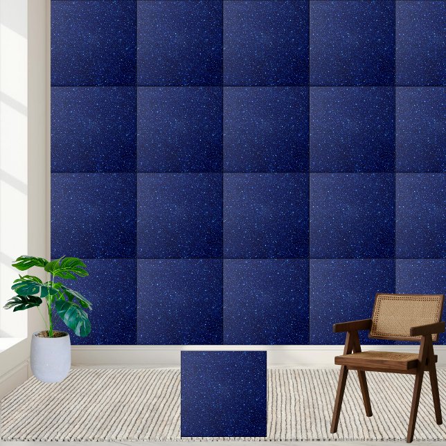 Cosmic Blue Galaxy Starry Night Keramik Tile Fliese (Cosmic Blue Galaxy Starry Night Ceramic Tile)