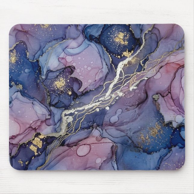 Cosmic Blue & Purple Ink Mousepad (Vorne)