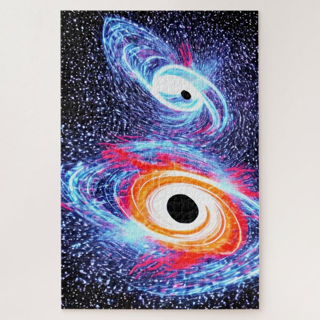 Cosmic Blue Red Orange Galactic spannende Fun Spac Puzzle (Vertikal)