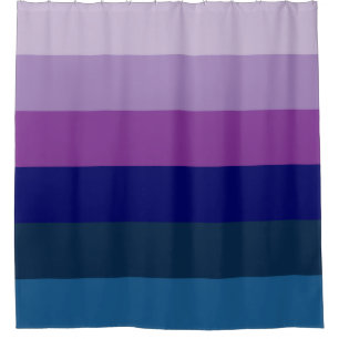 Cosmic Blue und Lila Stripes Duschvorhang