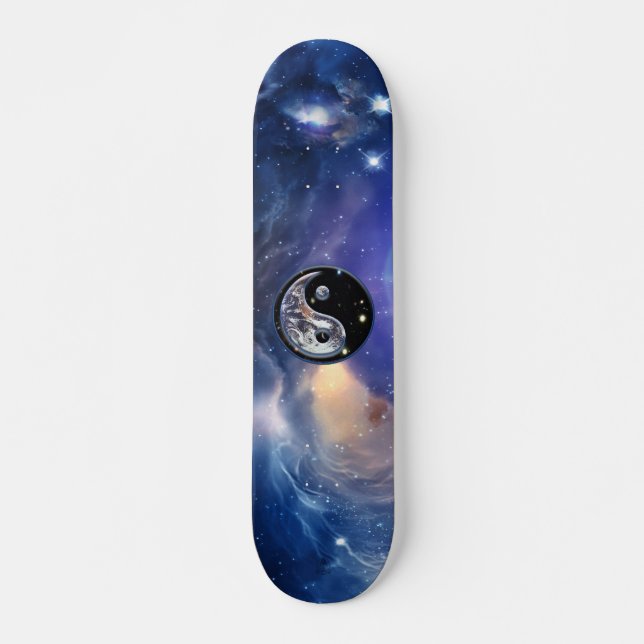 Cosmic Blue Yin Yang Skateboard (Vorne)