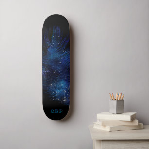 *~* Cosmic Boho Mitternacht Sky Pastell Feather Skateboard