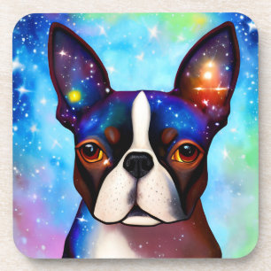 Cosmic Boston Terrier Getränkeuntersetzer