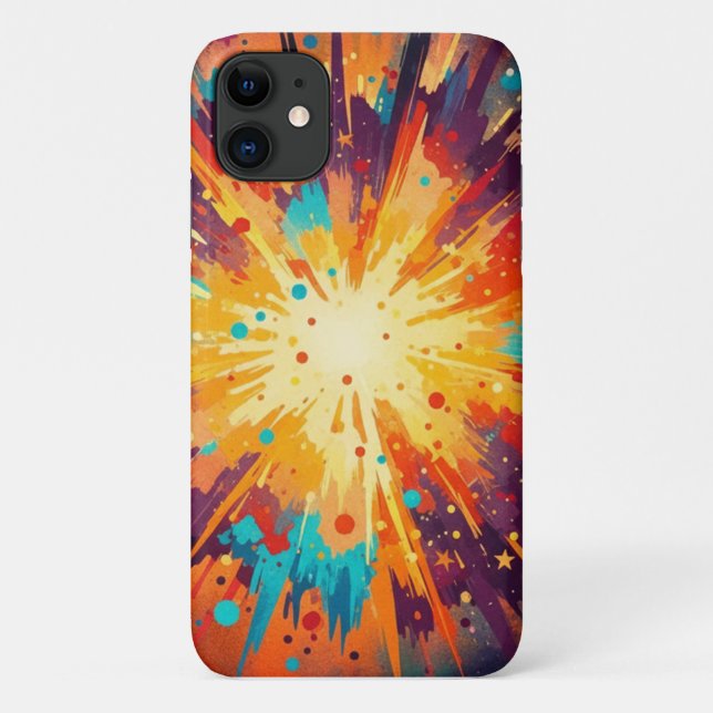 Cosmic Burst Abstract Splatter Art Case-Mate iPhone Hülle (Rückseite)
