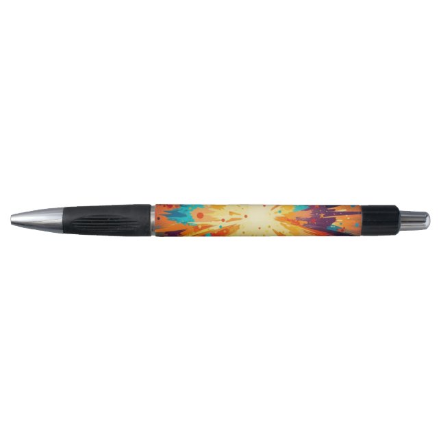 Cosmic Burst Abstract Splatter Art Kugelschreiber (Vorderseite)