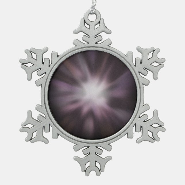 Cosmic Burst Artwork Schneeflocken Zinn-Ornament (Vorderseite)