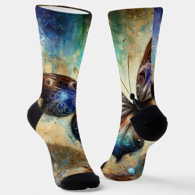 Cosmic Butterfly Fantasy Artwork Socken (Gewinkelt)