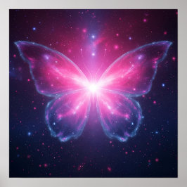 Cosmic Butterfly of Light in a Galactic Dream Poster