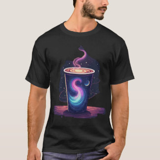 Cosmic Caffeine | Galaktischer Nebel Swirl Kaffeeb T-Shirt