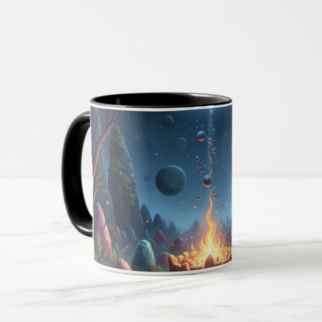 Cosmic Campfire Magic Forest Coffee Mug Tasse (Vorderseite Links)