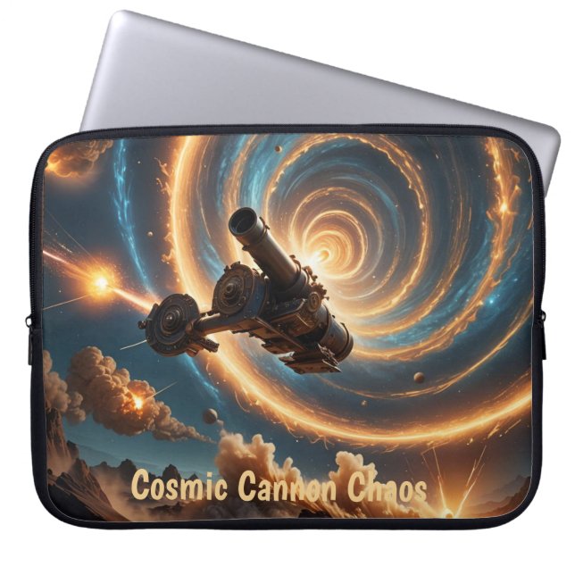 Cosmic Cannon Chaos Laptopschutzhülle (Vorderseite)