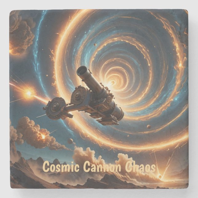 Cosmic Cannon Chaos Steinuntersetzer (Vorderseite)