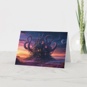 Cosmic Castle aus Eons langer Vergangenheit Feiertagskarte