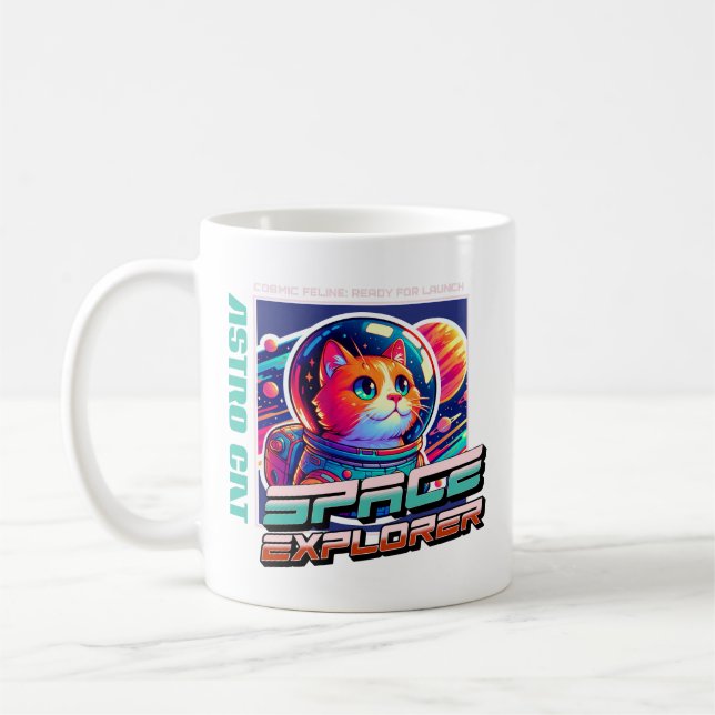 Cosmic Cat Astronaut Mug Kaffeetasse (Links)