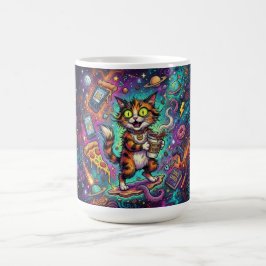 Cosmic Cat Kaffeetasse – Galaxy Weltraumkatze mit