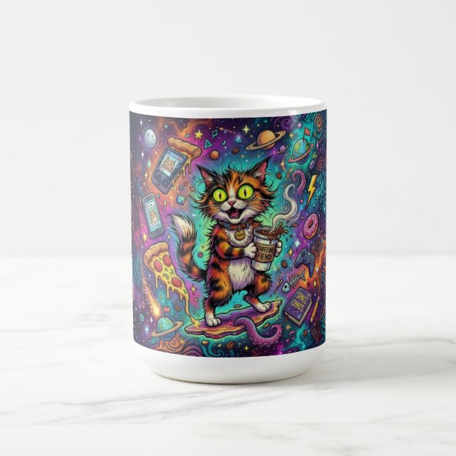 Cosmic Cat Kaffeetasse – Galaxy Weltraumkatze mit (Mittel)