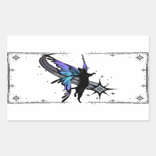 Cosmic Cat Star Rechteckiger Aufkleber
