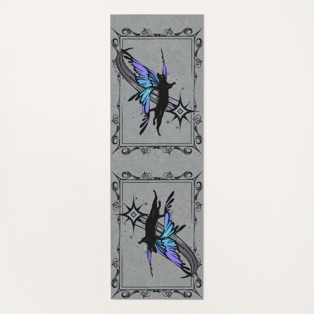 Cosmic Cat Star Yogamatte (Vorderseite)