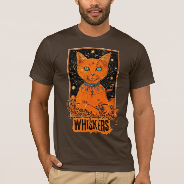 Cosmic Cat Tarot | Orange Cat Design T-Shirt (Vorderseite)