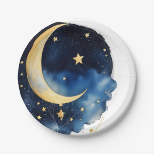 Cosmic Celestial Watercolor Babydusche Pappteller