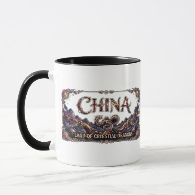 Cosmic China Dragon Great Wall Tasse (Links)