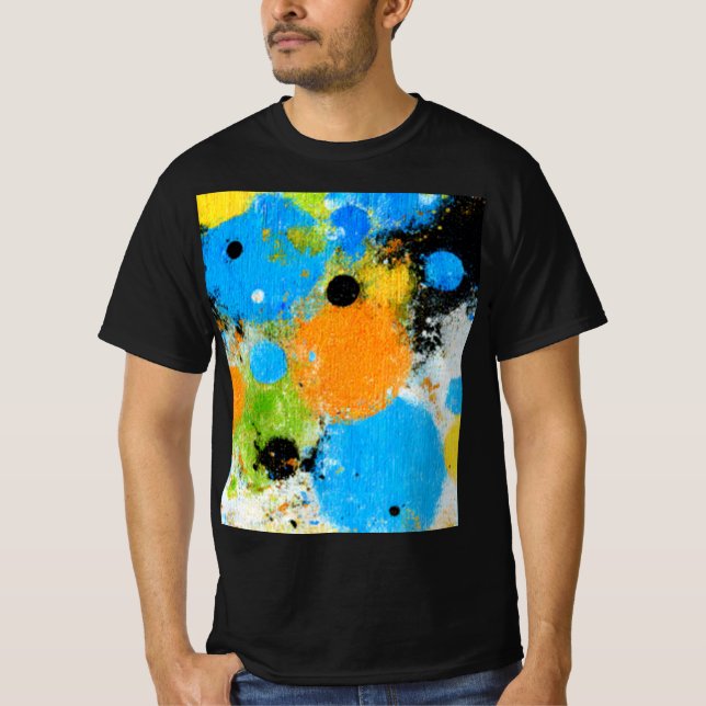 Cosmic Chromatic Splatter: Abstract Orbit T-Shirt (Vorderseite)