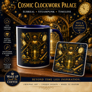 Cosmic Clockwork Palace Kaffee Tasse