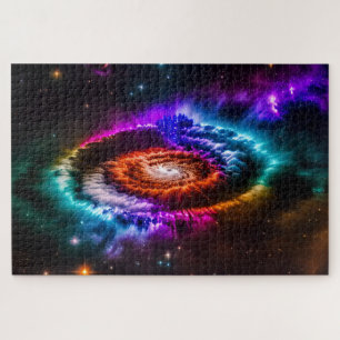Cosmic Colorful Spiral Galaxy im Weltraum Puzzle
