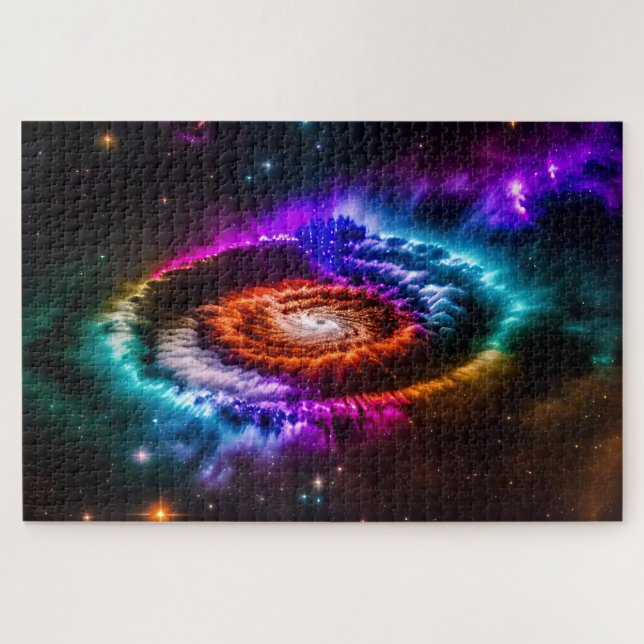 Cosmic Colorful Spiral Galaxy im Weltraum Puzzle (Horizontal)