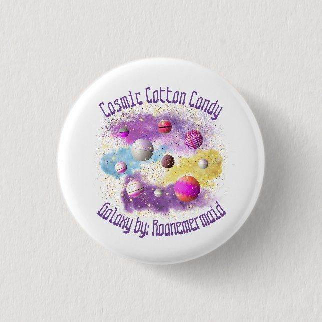 Cosmic Cotton Candy Galaxy Button (Vorderseite)