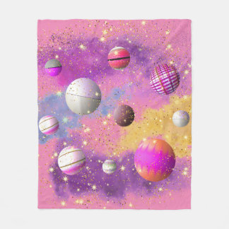 Cosmic Cotton Candy Galaxy Fleecedecke