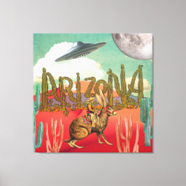 Cosmic Cowboy Arizona Jackalope Surreal Collage Leinwanddruck