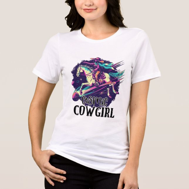 Cosmic Cowgirl Tri-Blend Shirt (Vorderseite)