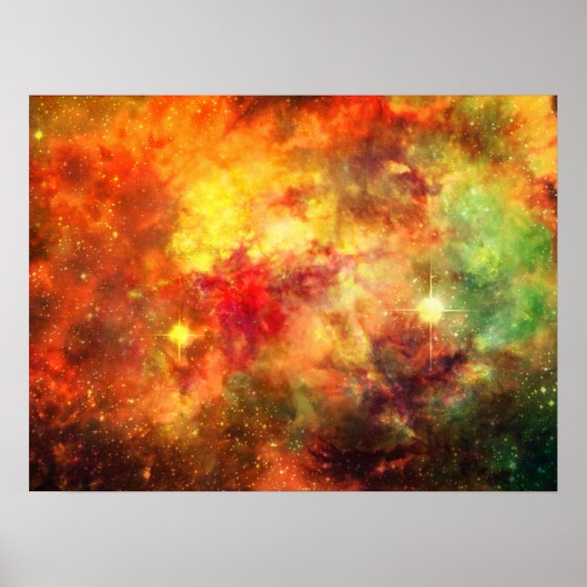 Cosmic Cradle-Original Art Poster-Space Orange Poster (Vorne)