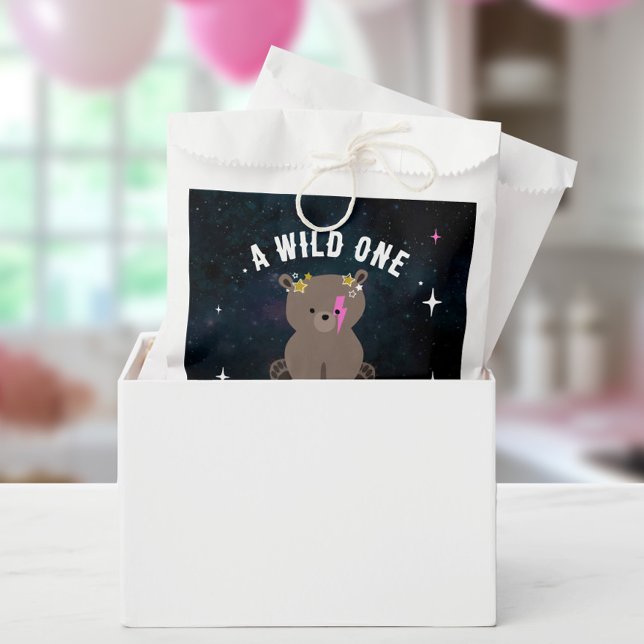 Cosmic Cub Sleepy Wild One Pink Girl Baby Dusche Geschenktütchen (Von Creator hochgeladen)
