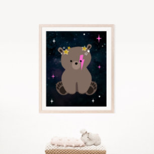 Cosmic Cub Wild One Pink Girl Kinderzimmer Poster