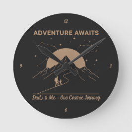 Cosmic Dad & Me Adventure Runde Wanduhr