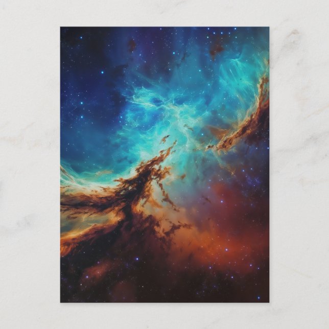 Cosmic Dance - Painterly Style Space Art Postkarte (Vorderseite)