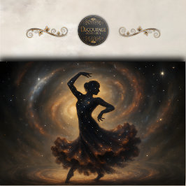 Cosmic Dancer Galaxy Silhouette Decoupage Seidenpapier