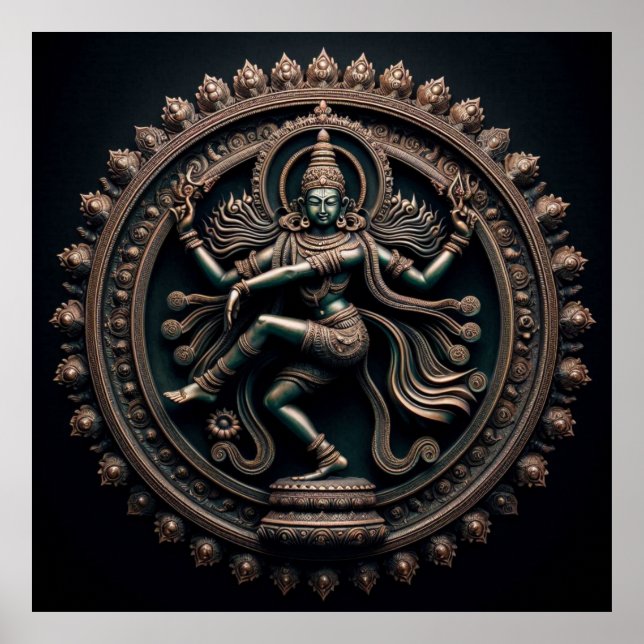 Cosmic Dancer Nataraja Art von Lord Shiva Poster (Vorne)