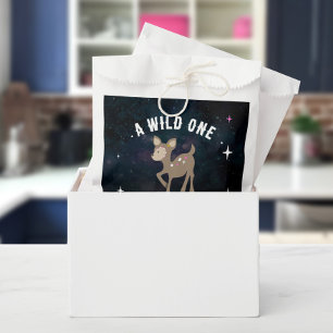 Cosmic Deer Wild One Pink Girl Baby Dusche Geschenktütchen