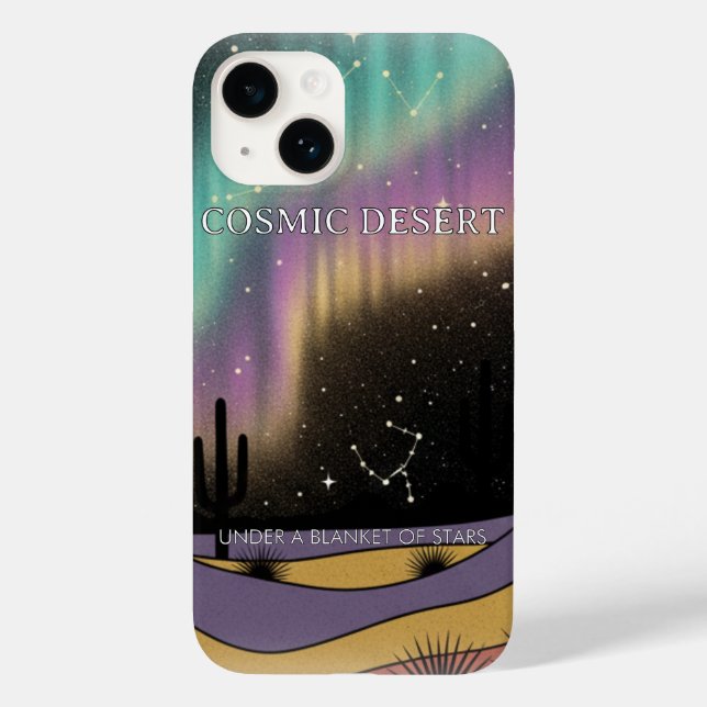 Cosmic Desert Aurora • Retro Western Night Sky Case-Mate iPhone Hülle (Rückseite)