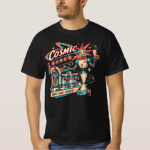 Cosmic Diner Retro Robot Atomic Age Herren T-Shirt