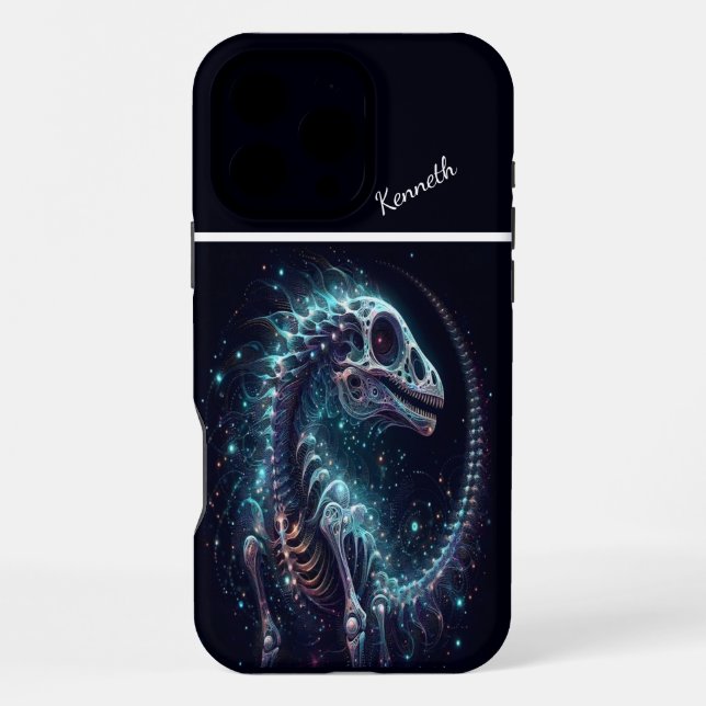 Cosmic Dinosaur Skeleton iPhone Hülle (Rückseite)