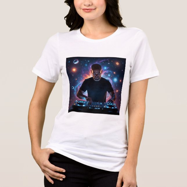 Cosmic DJ: Mixing the Music of the Universe” Tri-Blend Shirt (Vorderseite)