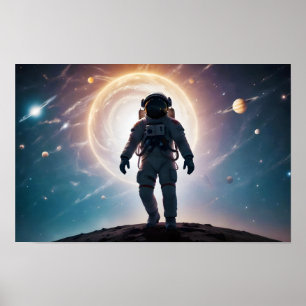 Cosmic Double Exposure Space Infinity Universe Art Poster